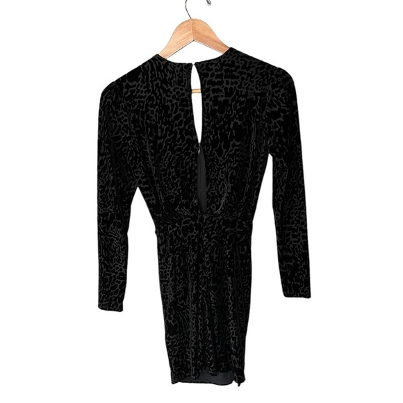 NWT ALLSAINTS Laney Devore Dress in Black - Velour Leopard - Picture 3 of 10